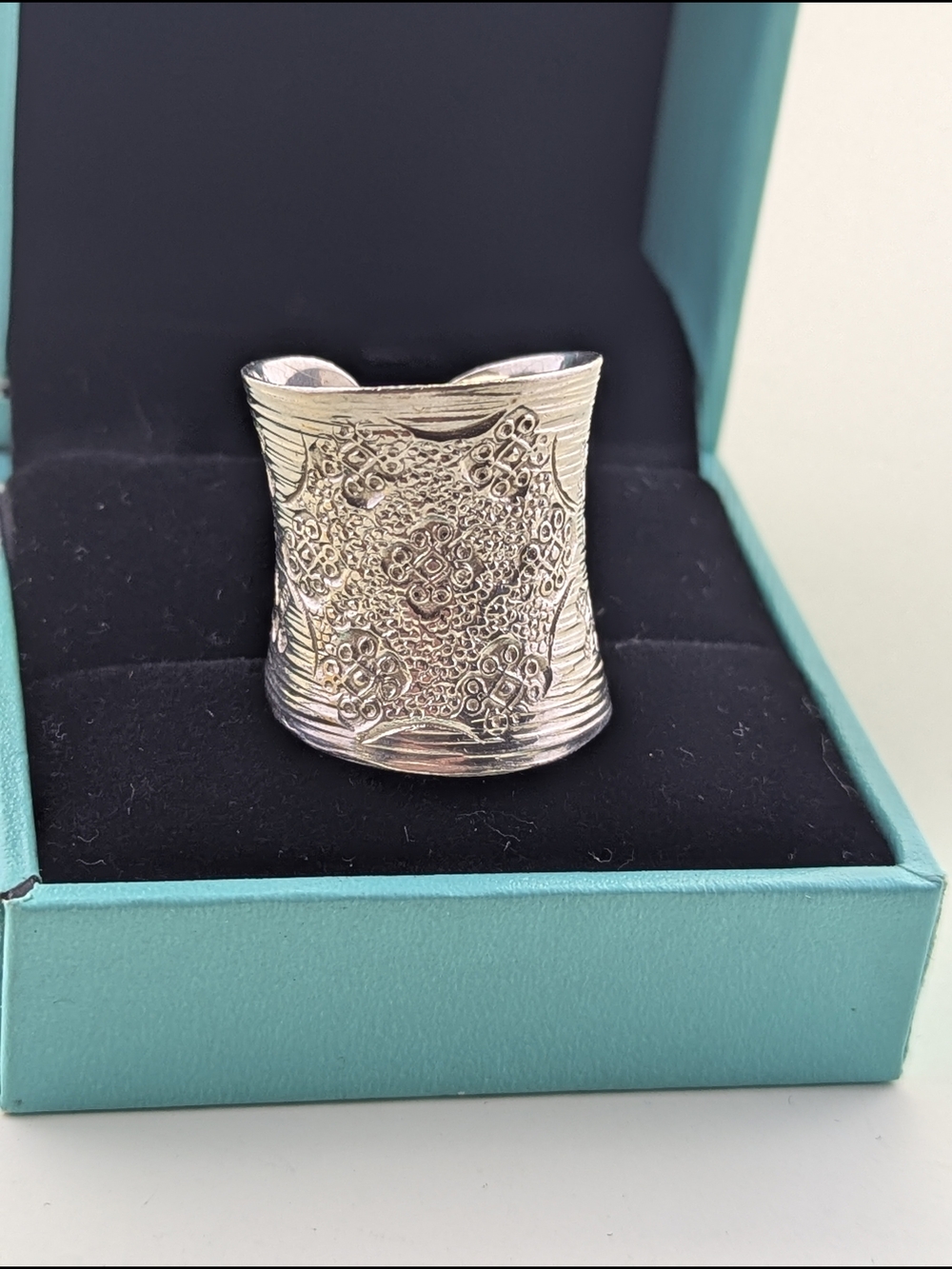 ✨ Stunning Sterling Silver Bohemian Statement Cuff Ring ✨
